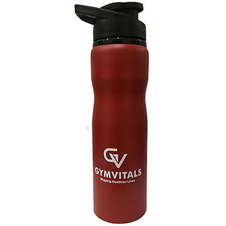 Gymvitals Carbon-Steel Splash Steel Bottle - 750 ml Pack of 1-Red Color