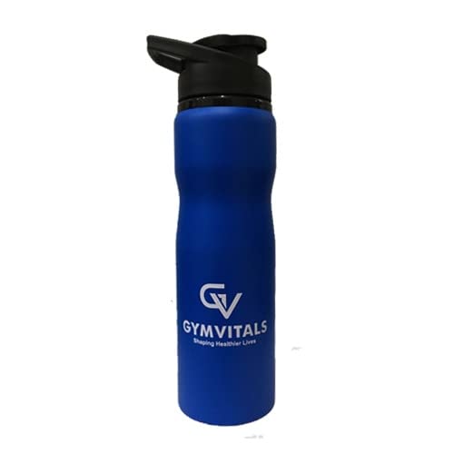 Gymvitals Carbon-Steel Splash Steel Bottle - 750 ml Pack of 1-Blue Color