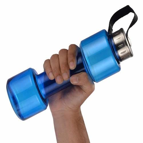 Gymvitals Plastic Dumbbell Shape Gallon Water Bottle - 700 ml Pack of 1-Blue Color