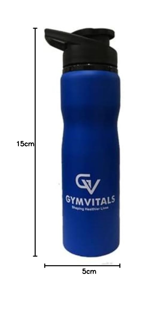 Gymvitals Carbon-Steel Splash Steel Bottle - 750 ml Pack of 1-Blue Color