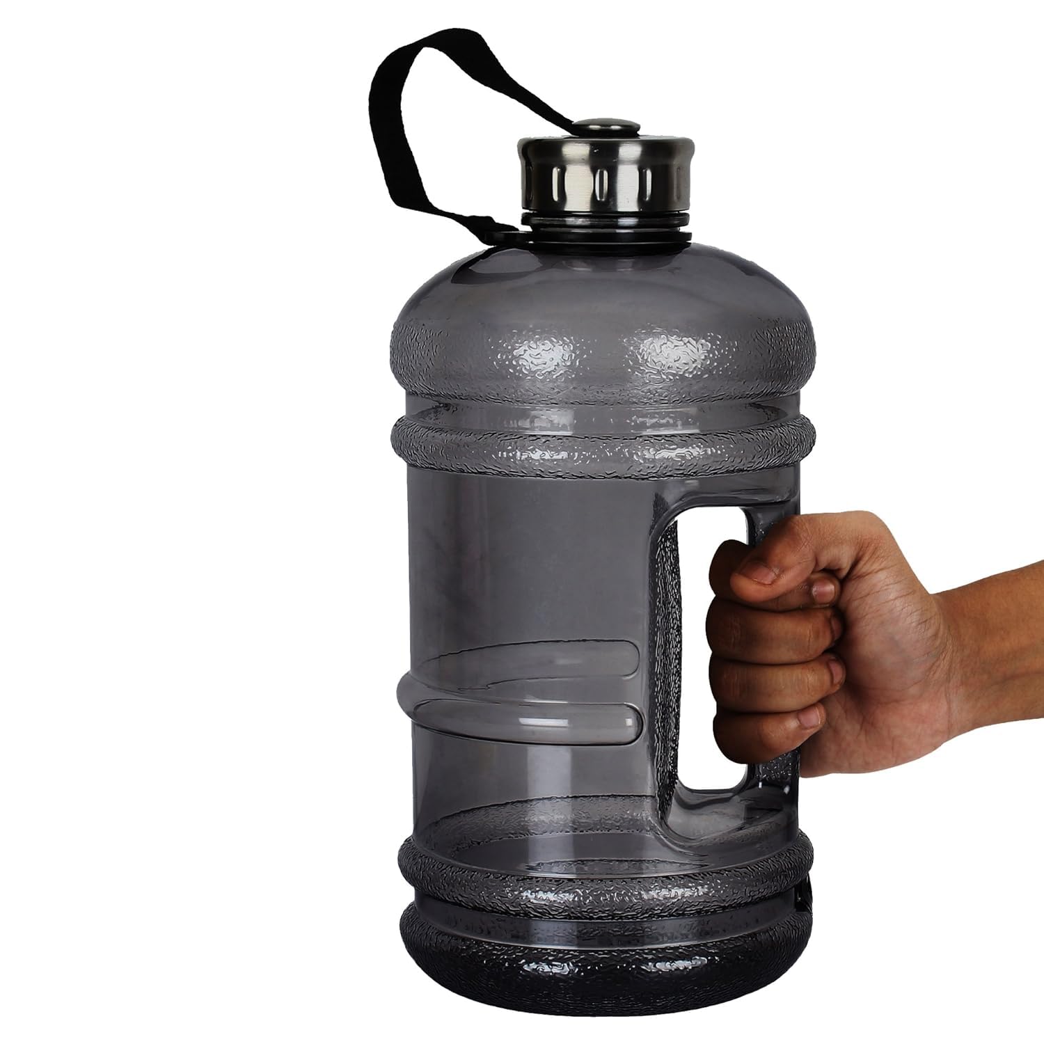 Gymvitals Gallon Water Bottle PETG Eco Friendly - 2.2 litres Transparent-Black Color