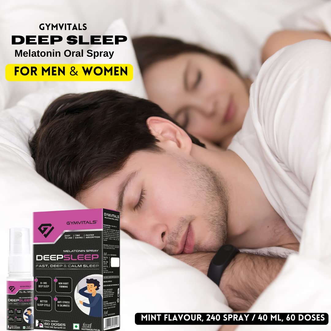 Gymvitals Melatonin Deep Sleep Oral Spray, For Restful Sleep, 60 Doses, Pack of 2