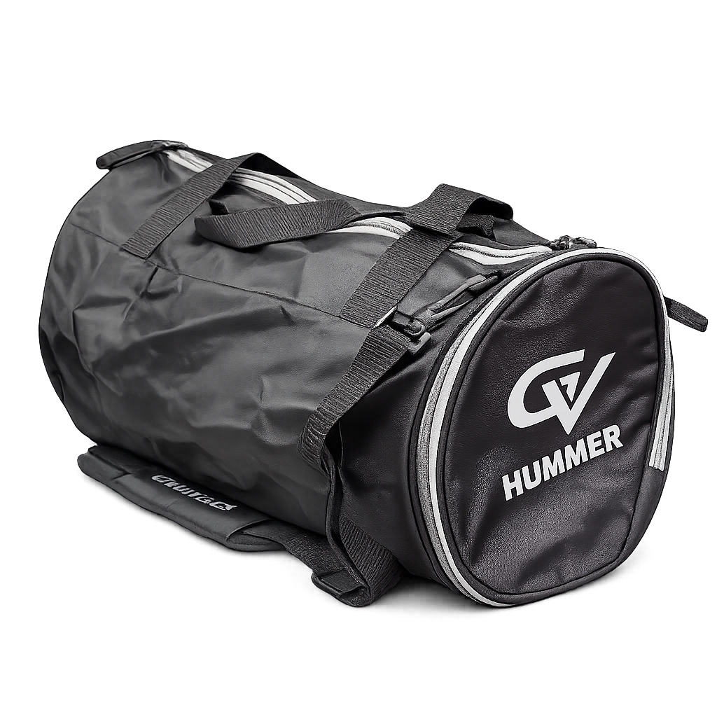 Gymvitals Gym HUMMER Duffel Bag with gray accents