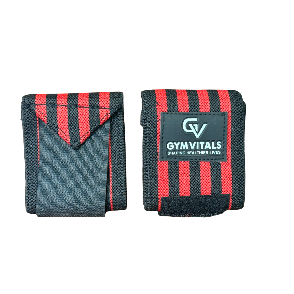 Gymvitals Weightlifting Wrist Support, Red Color, 1 Pair