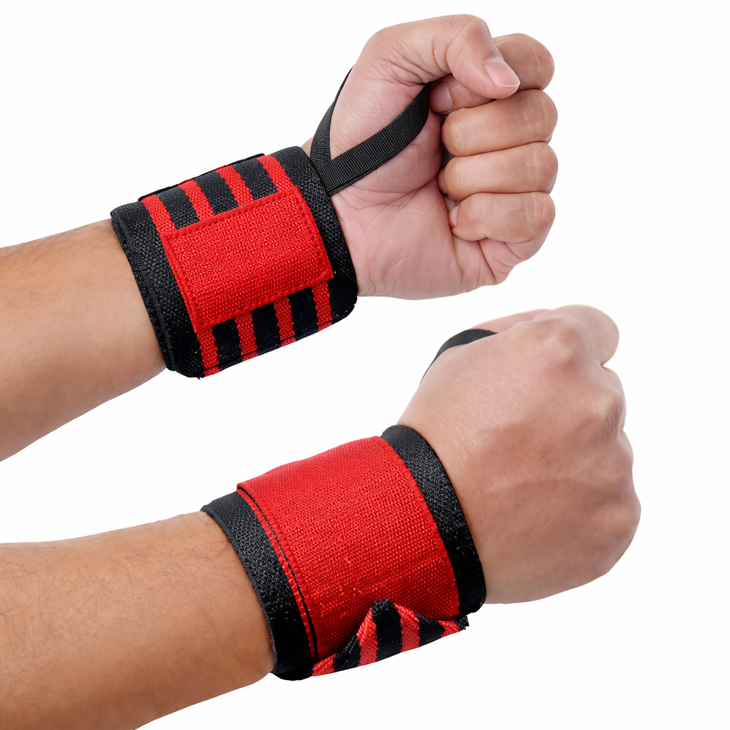 Gymvitals Weightlifting Wrist Support, Red Color, 1 Pair
