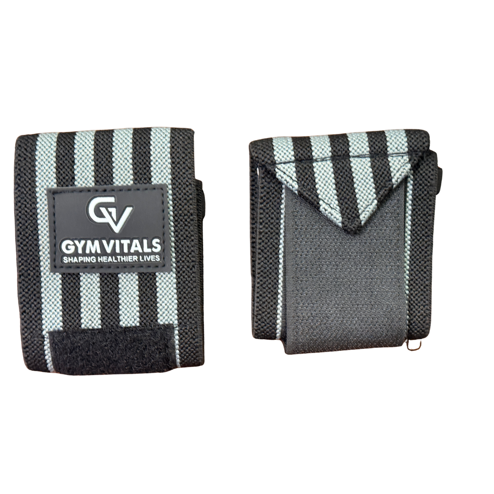 Gymvitals Weightlifting Wrist Support, Grey Color, 1 Pair