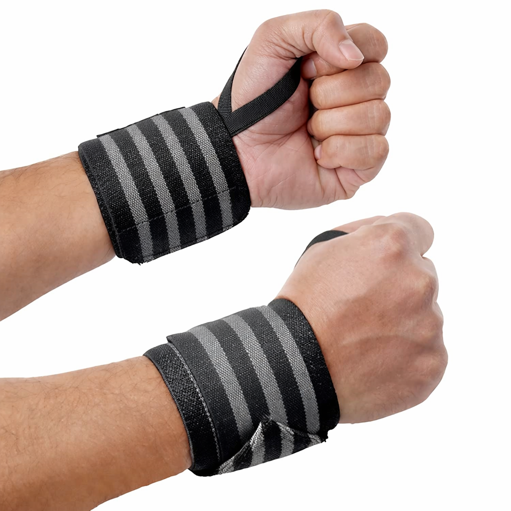 Gymvitals Weightlifting Wrist Support, Grey Color, 1 Pair