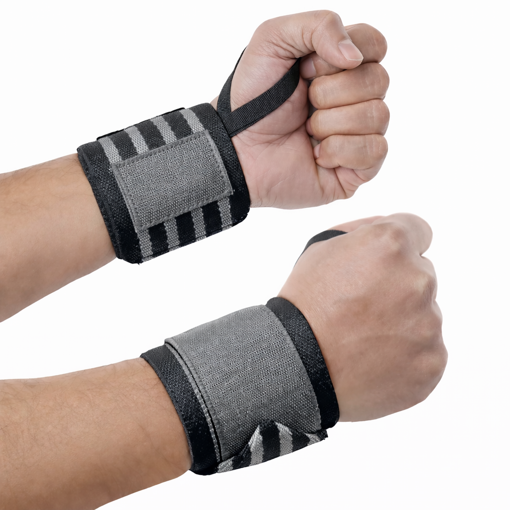 Gymvitals Weightlifting Wrist Support, Grey Color, 1 Pair