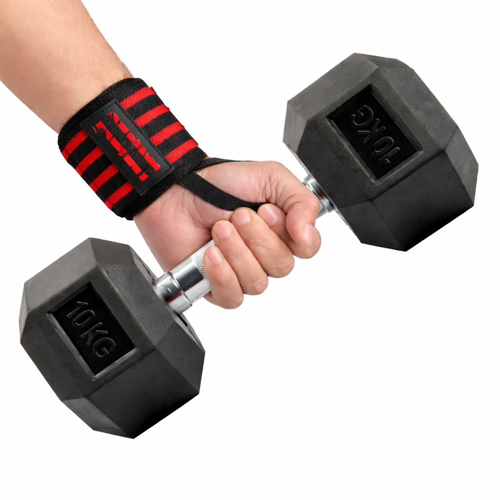 Gymvitals Weightlifting Wrist Support, Red Color, 1 Pair